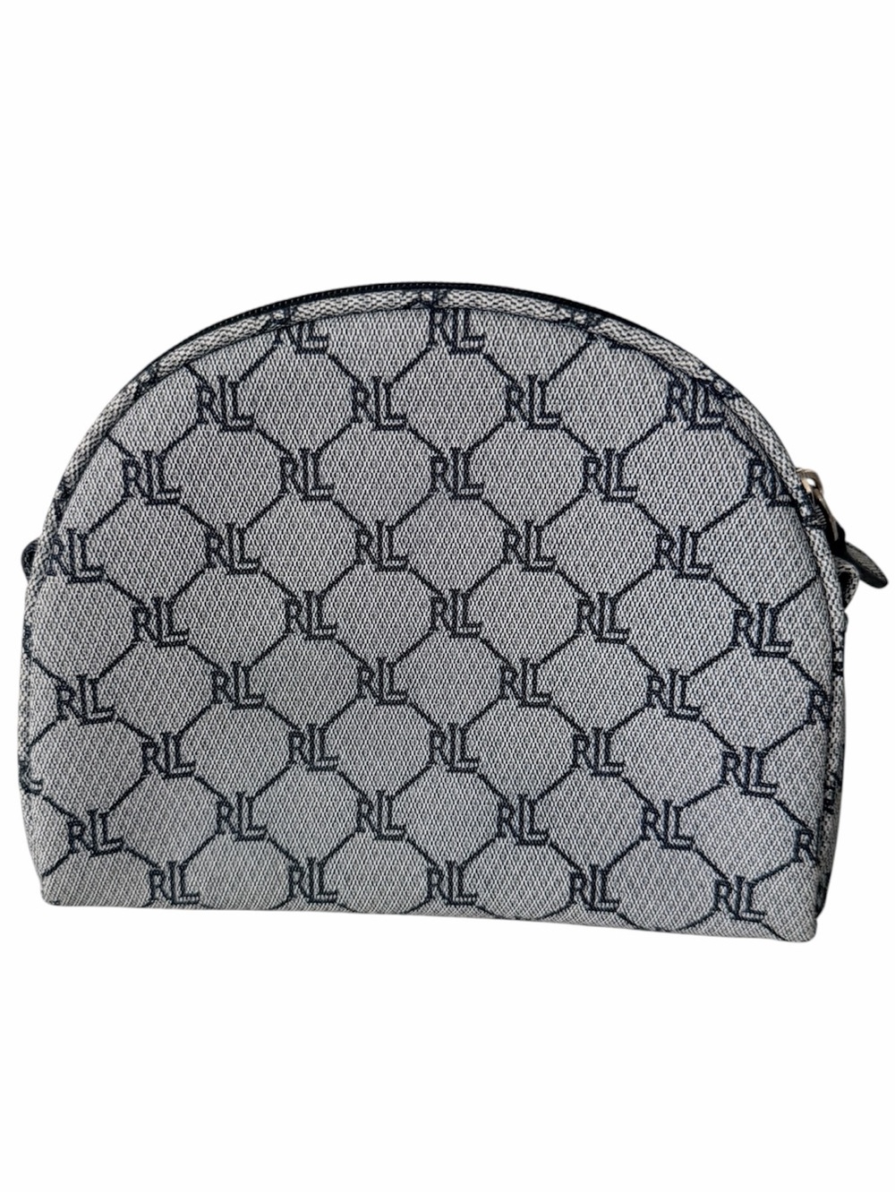 RALPH LAUREN Dome Grey Logo Monogram Small Pouch Cosmetic Bag Women’s
